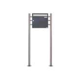 Briefkasten Manufaktur Basic | Standbriefkasten Design BASIC 381 ST-R - Edelstahl-RAL 7016 anthrazitgrau 100mm Tiefe