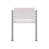 Briefkasten Manufaktur Basic | Schild freistehend BASIC 390ES - Edelstahlblech 800x457 einseitig - Beleuchtungskasten 800x100x50
