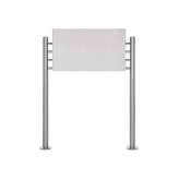 Briefkasten Manufaktur Basic | Schild freistehend BASIC 390ES - Edelstahl Standelemente - Edelstahlblech 800x457 einseitig