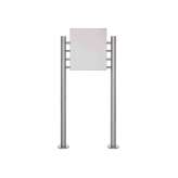 Briefkasten Manufaktur Basic | Schild freistehend BASIC 390ES - Edelstahl Standelemente - Edelstahlblech 400x457 einseitig