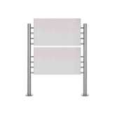 Briefkasten Manufaktur Basic | Schild freistehend BASIC 390ES - Edelstahl Standelemente - 2x Edelstahlblech 800x457 einseitig