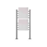 Briefkasten Manufaktur Basic | Schild freistehend BASIC 390ES - Edelstahl Standelemente - 2x Edelstahlblech 400x457 einseitig