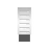 Briefkasten Manufaktur Basic | Mauerdurchwurf Briefkasten BASIC 622 - Edelstahl V2A geschliffen - 6 Parteien