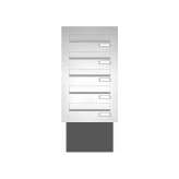 Briefkasten Manufaktur Basic | Mauerdurchwurf Briefkasten BASIC 622 - Edelstahl V2A geschliffen - 5 Parteien