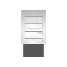 Briefkasten Manufaktur Basic | Mauerdurchwurf Briefkasten BASIC 622 - Edelstahl V2A geschliffen - 4 Parteien