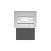 Briefkasten Manufaktur Basic | Mauerdurchwurf Briefkasten BASIC 622 - Edelstahl V2A geschliffen - 2 Parteien