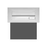 Briefkasten Manufaktur Basic | Mauerdurchwurf Briefkasten BASIC 622 - Edelstahl V2A geschliffen - 1 Partei