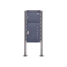 Briefkasten Manufaktur Basic | Großraumbriefkasten freistehend BASIC 863 ST-R mit Paketfach 550x370 in RAL 7016 anthrazitgrau