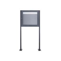 Briefkasten Manufaktur Basic | Freistehender Schaukasten BASIC 389 ST-T - 710x660 - RAL 7016 anthrazitgrau