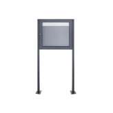 Briefkasten Manufaktur Basic | Freistehender Schaukasten BASIC 389 ST-T - 710x660 - RAL 7016 anthrazitgrau