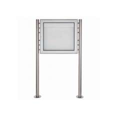 Briefkasten Manufaktur Basic | Freistehender Schaukasten BASIC 389 ST-R - 710x660 - Edelstahl Standelemente