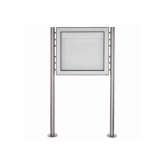 Briefkasten Manufaktur Basic | Freistehender Schaukasten BASIC 389 ST-R - 710x660 - Edelstahl Standelemente