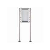 Briefkasten Manufaktur Basic | Freistehender Schaukasten BASIC 389 ST-R - 355x660 - Edelstahl Standelemente