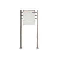 Briefkasten Manufaktur Basic | Edelstahl Standbriefkasten Design BASIC 381 ST-R mit Zeitungsfach