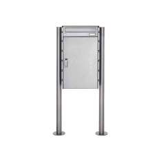Briefkasten Manufaktur Basic | Edelstahl Paketbriefkasten freistehend BASIC 863 ST-R mit Paketfach 550x370