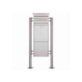 Briefkasten Manufaktur Basic | Edelstahl Paketbriefkasten freistehend BASIC 862-ST mit Standelemente Edelstahl