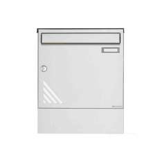 Briefkasten Manufaktur Basic | Edelstahl Briefkasten BASIC 630 Vertigo Design mit Zeitungsfach & Regendach