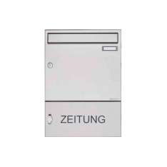 Briefkasten Manufaktur Basic | Edelstahl Aufputz Briefkasten Design BASIC 382A AP mit Zeitungsfach geschlossen 100mm Tiefe