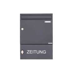 Briefkasten Manufaktur Basic | Aufputz Briefkasten Design BASIC 382A AP mit Zeitungsfach geschlossen - RAL 7016 anthrazitgrau 10