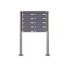 Briefkasten Manufaktur Basic | 9er Edelstahl Standbriefkasten Design BASIC Plus 385 X ST R - RAL nach Wahl