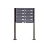 Briefkasten Manufaktur Basic | 9er Edelstahl Standbriefkasten Design BASIC Plus 385 X ST R - RAL nach Wahl