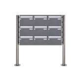 Briefkasten Manufaktur Basic | 9er Edelstahl Standbriefkasten Design BASIC Plus 385 220 X ST R - Edelstahl - RAL nach Wahl
