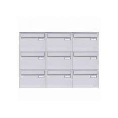 Briefkasten Manufaktur Basic | 9er Edelstahl Aufputz Briefkastenanlage Design BASIC 385 A 220 - Edelstahl V2A geschliffen