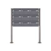 Briefkasten Manufaktur Basic | 9er Briefkastenanlage freistehend Design BASIC 385220 7016 ST-R - RAL 7016 anthrazitgrau