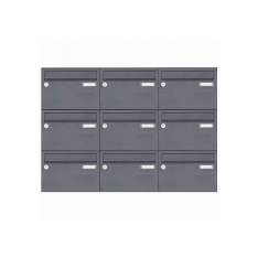 Briefkasten Manufaktur Basic | 9er Aufputz Briefkastenanlage Design BASIC 385 A 220 - RAL 7016 anthrazitgrau