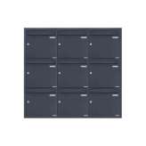 Briefkasten Manufaktur Basic | 9er 3x3 Edelstahl Unterputz Briefkastenanlage BASIC Plus 382XU UP - RAL nach Wahl - 9 Parteien 10