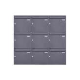 Briefkasten Manufaktur Basic | 9er 3x3 Aufputz Briefkasten Design BASIC 382A AP - DB703 eisenglimmer 100mm Tiefe