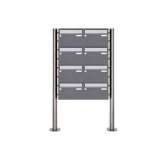 Briefkasten Manufaktur Basic | 8er Edelstahl Standbriefkasten Design BASIC Plus 385 220 X ST R - Edelstahl - RAL nach Wahl