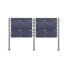 Briefkasten Manufaktur Basic | 8er Edelstahl Standbriefkasten Design BASIC Plus 381X ST-R - RAL nach Wahl 100mm Tiefe