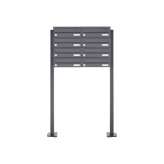 Briefkasten Manufaktur Basic | 8er Edelstahl Briefkastenanlage freistehend Design BASIC Plus 385XP ST-T - RAL nach Wahl