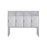 Briefkasten Manufaktur Basic | 8er Edelstahl Briefkastenanlage freistehend BASIC 863B ST-Q - 4x Paketfach - 8x Briefkasten