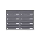 Briefkasten Manufaktur Basic | 8er Edelstahl Aufputz Briefkastenanlage Design BASIC Plus 385XA AP - RAL nach Wahl