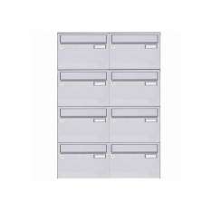 Briefkasten Manufaktur Basic | 8er Edelstahl Aufputz Briefkastenanlage Design BASIC 385 A 220 - Edelstahl V2A geschliffen