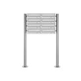 Briefkasten Manufaktur Basic | 8er Briefkastenanlage freistehend Design BASIC 385 ST-R - Edelstahl V2A, geschliffen