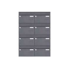 Briefkasten Manufaktur Basic | 8er Aufputz Briefkastenanlage Design BASIC 385 A 220 - RAL 7016 anthrazitgrau