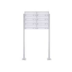 Briefkasten Manufaktur Basic | 8er 4x2 Standbriefkasten Design BASIC 385P-9016 ST-T - RAL 9016 verkehrsweiß