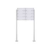 Briefkasten Manufaktur Basic | 8er 4x2 Standbriefkasten Design BASIC 385P-9016 ST-T - RAL 9016 verkehrsweiß
