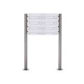 Briefkasten Manufaktur Basic | 8er 4x2 Briefkastenanlage freistehend Design BASIC 385-9016 ST-R - RAL 9016 verkehrsweiß