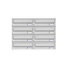 Briefkasten Manufaktur Basic | 8er 4x2 Aufputz Briefkastenanlage Design BASIC 385A AP - Edelstahl V2A, geschliffen