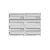 Briefkasten Manufaktur Basic | 8er 4x2 Aufputz Briefkastenanlage Design BASIC 385A AP - Edelstahl V2A, geschliffen