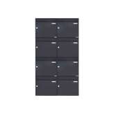 Briefkasten Manufaktur Basic | 8er 4x2 Aufputz Briefkasten Design BASIC 382A AP - RAL 7016 anthrazitgrau 100mm Tiefe