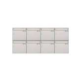 Briefkasten Manufaktur Basic | 8er 2x4 Edelstahl Aufputz Briefkastenanlage Design BASIC 382A-AP Edelstahl V2A, geschliffen 100mm