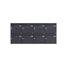 Briefkasten Manufaktur Basic | 8er 2x4 Aufputz Briefkasten Design BASIC 382A AP - RAL 7016 anthrazitgrau 100mm Tiefe