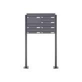 Briefkasten Manufaktur Basic | 7er Edelstahl Briefkastenanlage freistehend Design BASIC Plus 385XP ST-T - RAL nach Wahl Links ob