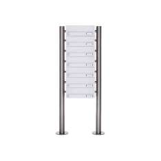 Briefkasten Manufaktur Basic | 7er Briefkastenanlage freistehend Design BASIC 385-9016 ST-R - RAL 9016 verkehrsweiß