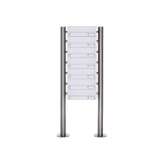 Briefkasten Manufaktur Basic | 7er Briefkastenanlage freistehend Design BASIC 385-9016 ST-R - RAL 9016 verkehrsweiß